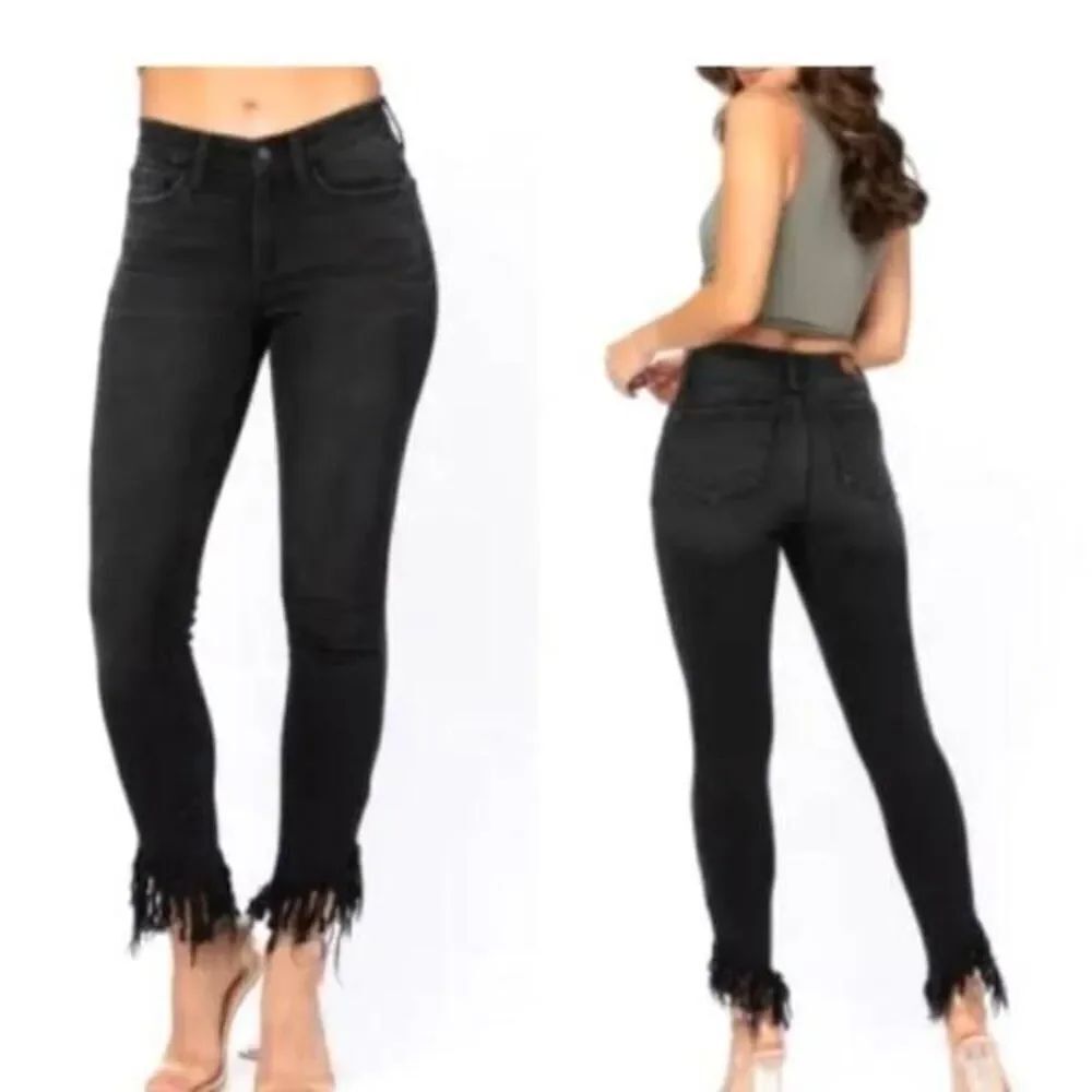 Judy Blue Midnight Frey black skinny jeans sz 1/25